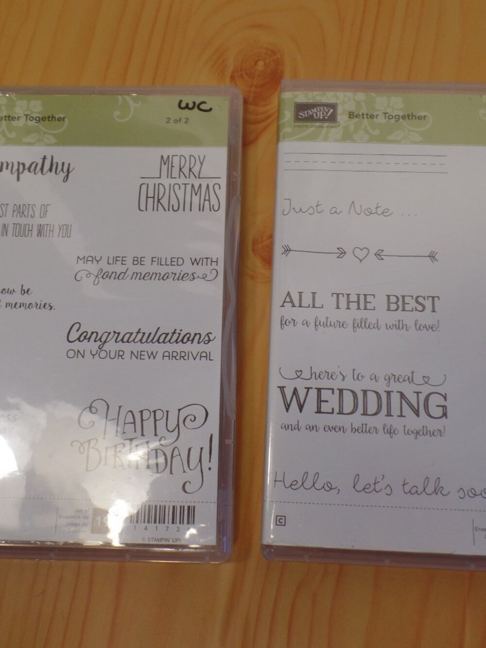 Stampin' UP! BETTER TOGETHER (1 &2) Stamp Set birthday wedding baby Christmas